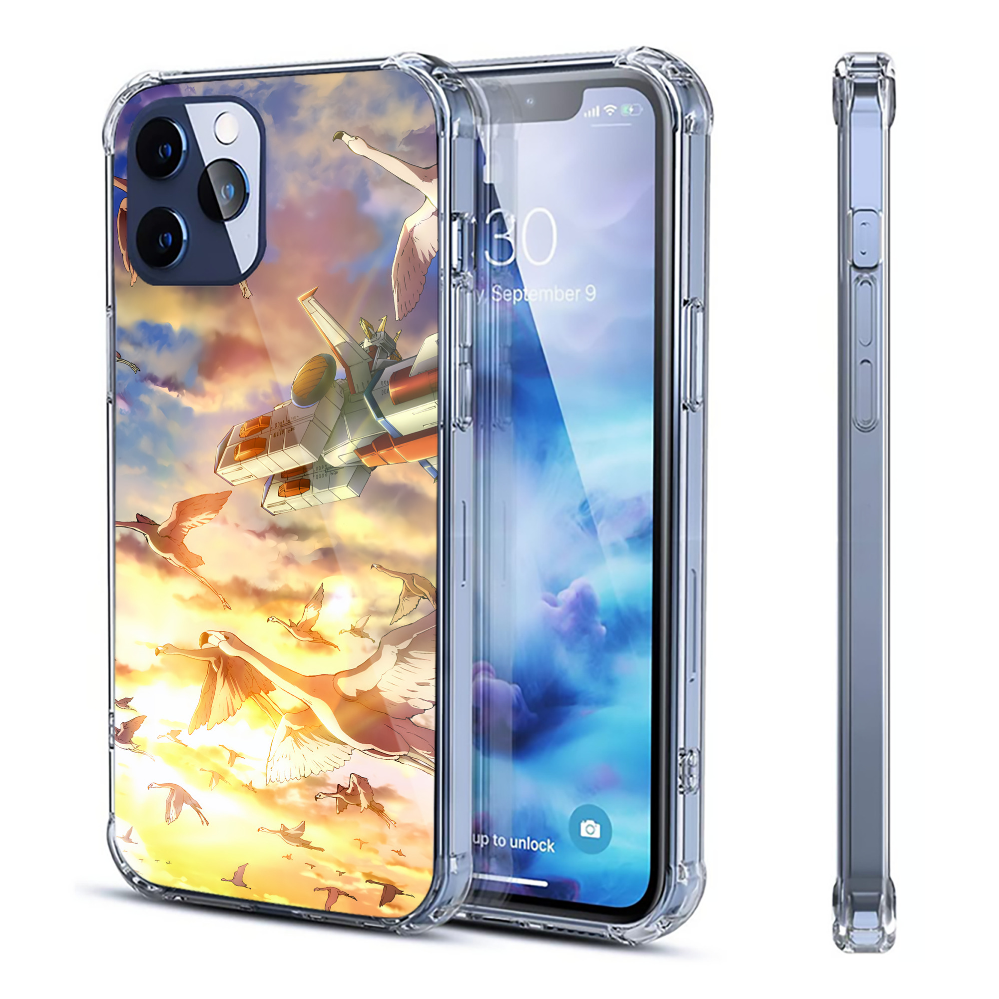 （画像用） 機動戦士ガンダム Mobile Suit Gundam 【iPhone 12シリーズ対応】透明スマホケース（クリアソフトケース）